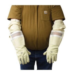 Heavy Duty Ventilated Leather Gloves with Velcro Strap