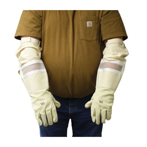 Heavy Duty Ventilated Leather Gloves with Velcro Strap
