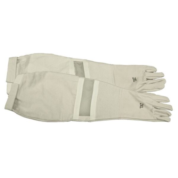 Heavy Duty Ventilated Leather Gloves with Velcro Strap - Image 2